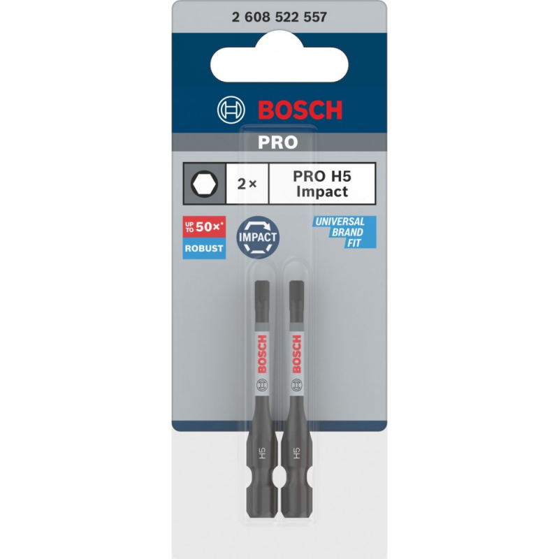 Zestaw 2szt. przedłużonych bitów H5 o długości 55 mm Bosch 2608522557 Zestaw 2szt. przedłużonych bitów H5 o długości 55 mm Bosch 2608522557