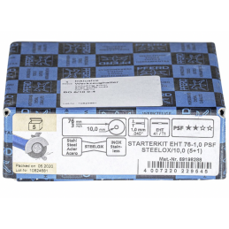 PFERD 5x ściernica tarczowa do cięcia EHT 76x1,0x10mm prosta PSF STEELOX  + trzpień