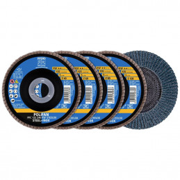 PFERD 4x Ściernica listkowa POLIFAN PFC 125mm  Z40/60/80/120 PSF STEELOX do stali/stali szlachetnej