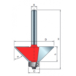 Frez do fazowania  w drewnie 40-10406P 33x11,5x6,0 45˚Freud F03FR01914