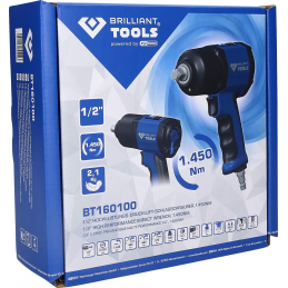Pneumatyczny klucz udarowy, 1.450 Nm 1/2" BRILLIANT TOOLS BT160100