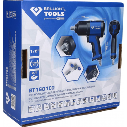 Pneumatyczny klucz udarowy, 1.450 Nm 1/2" BRILLIANT TOOLS BT160100