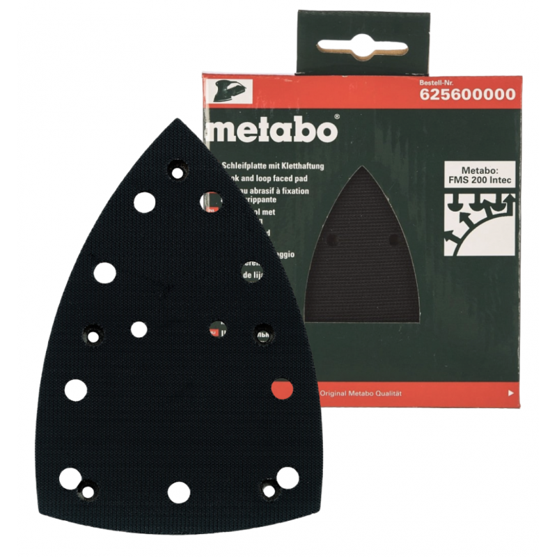 Dziurkowana płyta szlifierska z mocowaniem na rzep 147x100 mm 625600000 Metabo