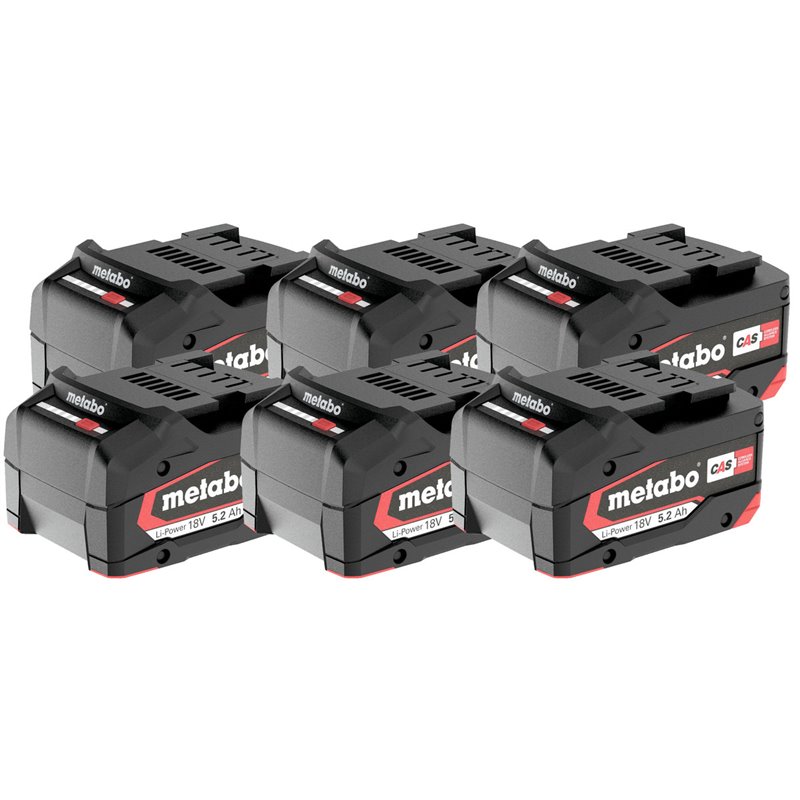 Zestaw – 6x akumulator LiPOWER 18 V – 5,2 Ah Metabo