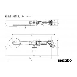 KNSVB 18 LTX BL 150 Akumulatorowa szlifierka do spoin pachwinowych Metabo