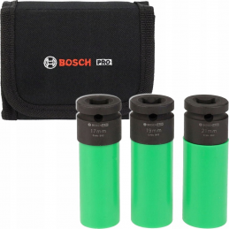 Zestaw 3 szt. kluczy nasadkowych PRO Impact z pokrywami PET 1/2" Bosch 2608003033