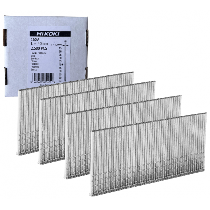 Gwoździe proste 2500szt 90° 1,6x40mm GA16 705569 HIKOKI