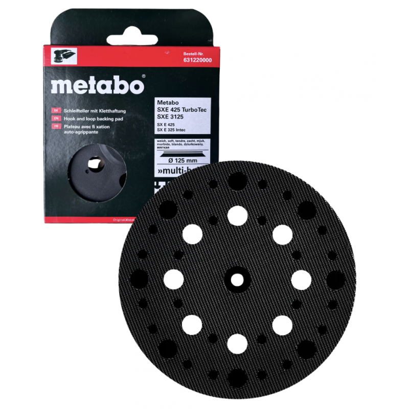 Talerz podporowy 125 mm miękki  dziurkowany do SXE 325 Intec Metabo 631220000