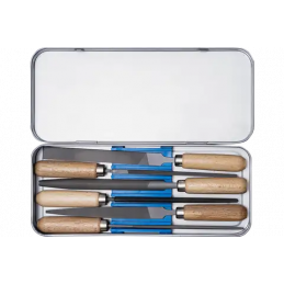 PFERD TOOLS Zestaw pilników kluczykowych z uchwytem drewnianym 6-częściowy 100 mm nacięcie 2