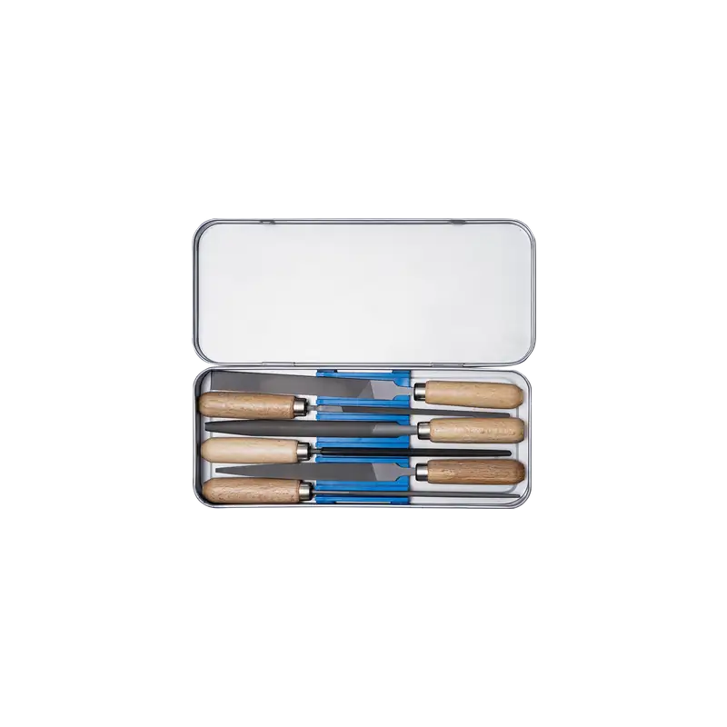 PFERD  Zestaw pilników kluczykowych z uchwytem drewnianym 6-częściowy 100 mm nacięcie 2 do lekkich, precyzyjnych prac (265 K)