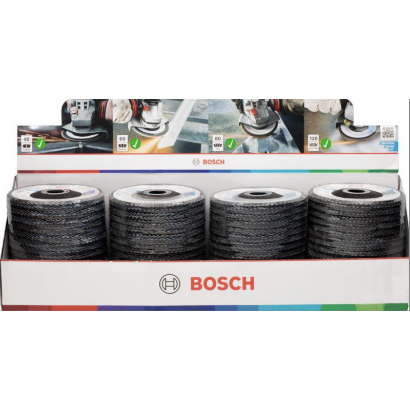 Zestaw tarcz listkowych X451 T27 125×22,23 mm G40, G60, G80, G120 (60 szt) Bosch