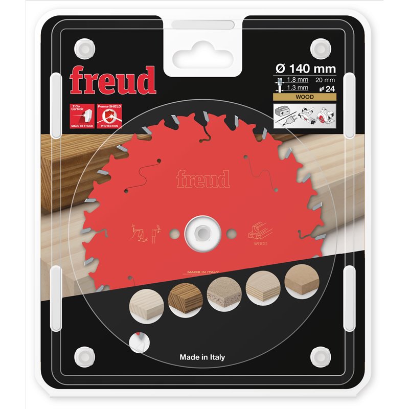 Piła tarczowa drewno, 140 x 20 x 1,8/1,3 x T24 FR04W001H FREUD