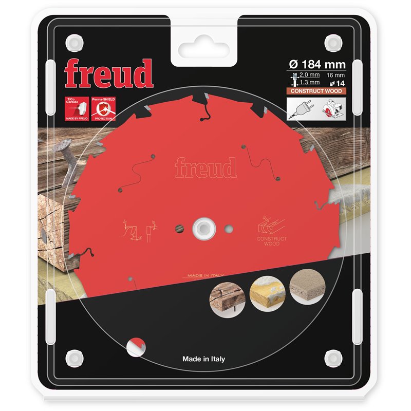 Piła tarczowa drewno konstrukcyjne, 184 x 16 x 2/1,3 x T14 FR11C001H FREUD