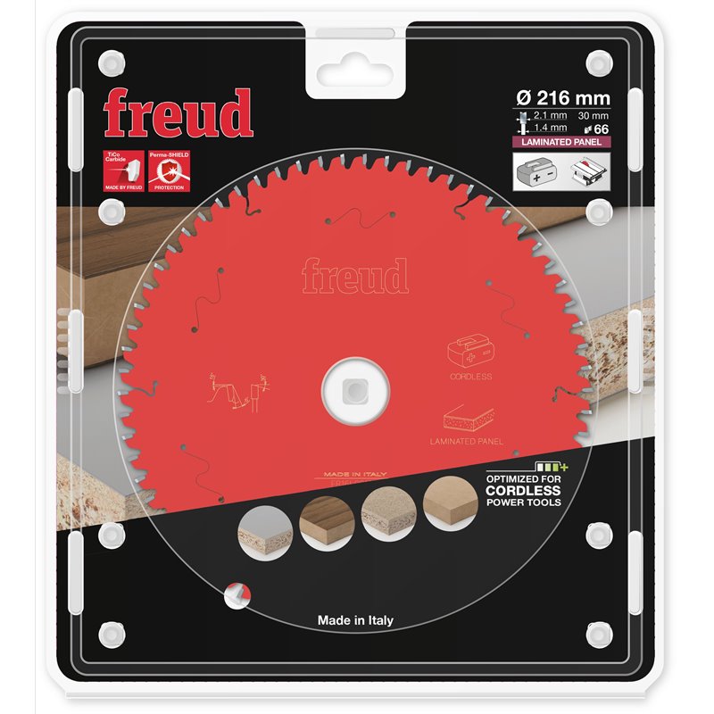 Piła tarczowa płyty laminowane, 216 x 30 x 2,1/1,4 x T66 FR16L001TC FREUD