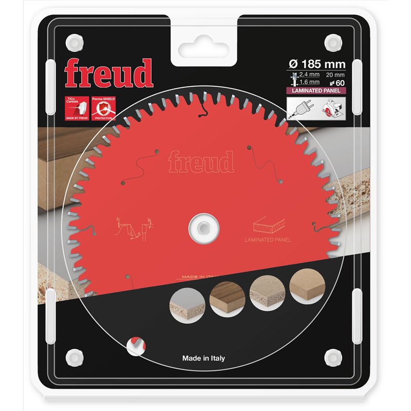 Piła tarczowa płyty laminowane, 185 x 20 x 2,4/1,6 x T60 FR12L001H FREUD