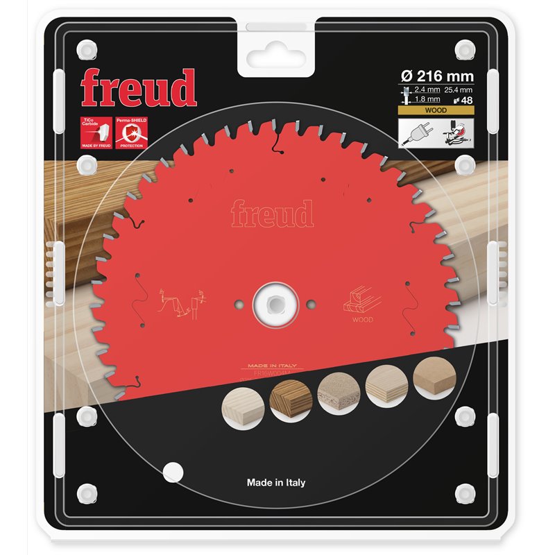 Piła tarczowa drewno, 216 x 25,4 x 2,4/1,8 x T48 FR16W004M FREUD