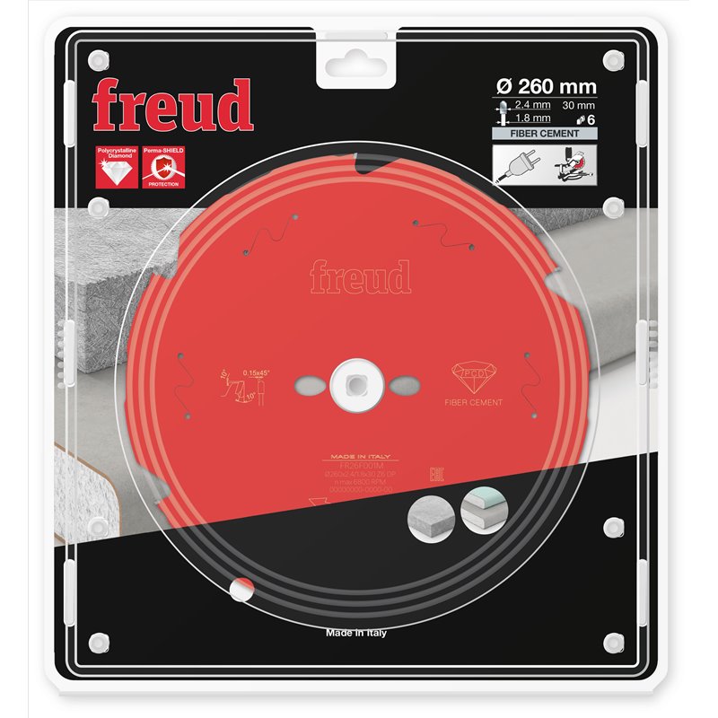 Piła tarczowa włóknocement, 260 x 30 x 2,4/1,8 x T6 FR26F001M FREUD