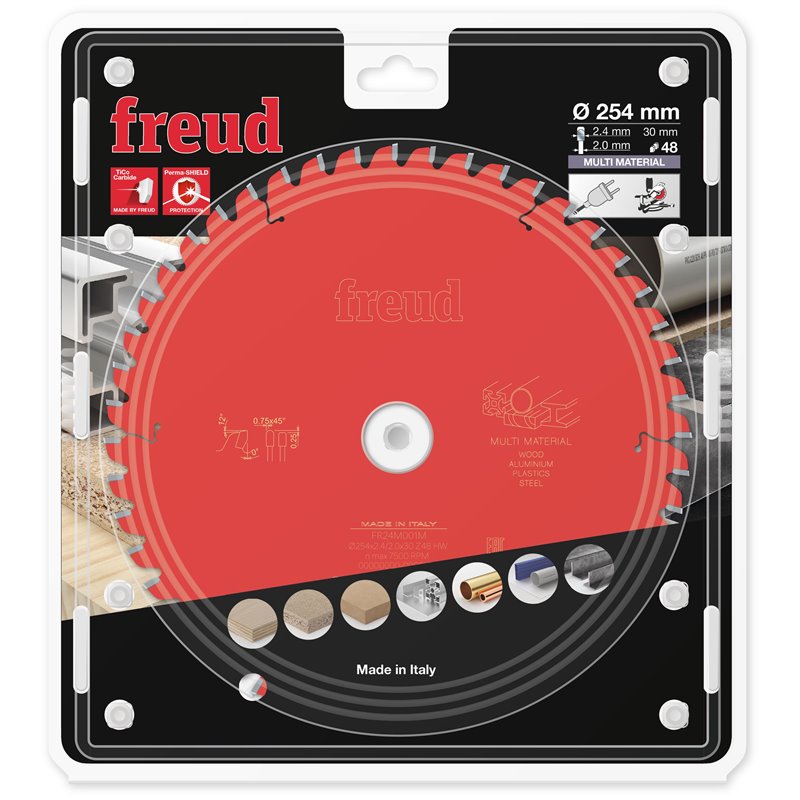 Piła tarczowa różne materiały, 254 x 30 x 2,4/2 x T48 FR24M001M FREUD