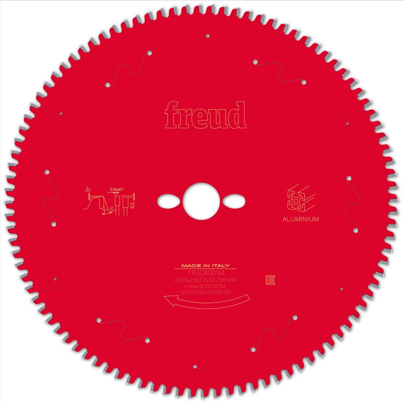 Piła tarczowa aluminium, 315 x 30 x 2,8/2,2 x T96 FR30A001M FREUD
