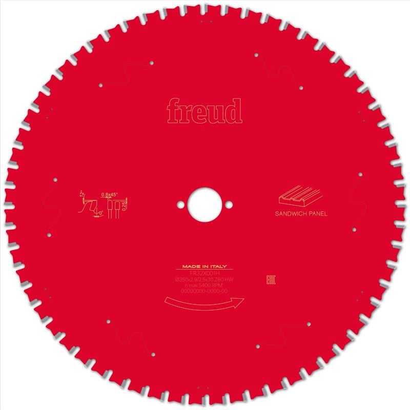 Piła tarczowa płyty warstwowe, 350 x 30 x 2,9/2,5 x T60 FR32X001H FREUD
