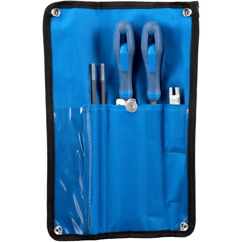 PFERD  Zestaw do ostrzenia pił łańcuchowych 5,16 mm 13/64" do podziałki łańcucha 3/8" w zwijanym etui