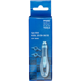 PFERD  Zestaw ergonomicznych uchwytów FH1 z przymiarami kątowymi 25/30–30/35° do pilników do łańcuchów pił Ø4,0–5,5 mm