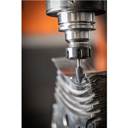 PFERD  Wysokowydajny trzpień frezarski ze stopów twardych ALLROUND kształt stożkowy RBF Ø 10 x 20 mm, trzonek Ø 6 mm HICOAT uniw