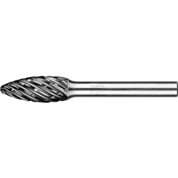 PFERD  Wysokowydajny trzpień frezarski ze stopów twardych STEEL kształt płomienia B Ø 10 x 25 mm trzpień Ø 6 mm HICOAT do stali