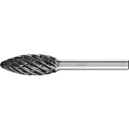 PFERD  Wysokowydajny trzpień frezarski ze stopów twardych STEEL kształt płomienia B Ø 12 x 30 mm trzpień Ø 6 mm HICOAT do stali