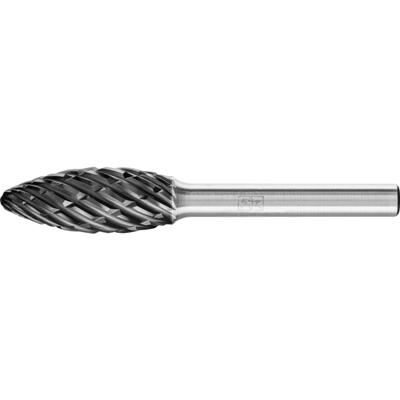 PFERD  Wysokowydajny trzpień frezarski ze stopów twardych STEEL kształt płomienia B Ø 12 x 30 mm trzpień Ø 6 mm HICOAT do stali