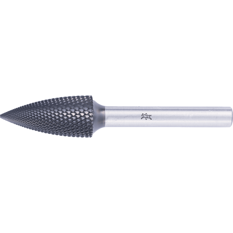 PFERD  Wysokowydajny trzpień frezarski ze stopów twardych MICRO, ostrołuk SPG, Ø 12x25 mm, Ø trzonka 6 mm, powłoka HICOAT, do ob