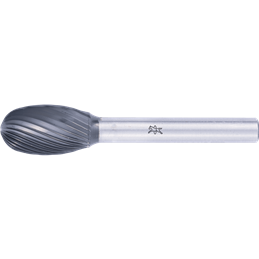 PFERD  Wysokowydajny trzpień frezarski ze stopów twardych, kształt kropli TRE Ø 12x20 mm, Ø trzonka 6 mm Z3, powłoka HICOAT, uni