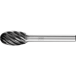 PFERD  Wysokowydajny trzpień frezarski ze stopów twardych INOX kształt kropli TRE Ø 12 x 20 mm trzpień Ø 6 mm HICOAT do stali ni