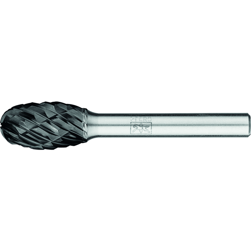 PFERD  Wysokowydajny trzpień frezarski ze stopów twardych STEEL kształt kropli TRE Ø 12 x 20 mm trzpień Ø 6 mm HICOAT do stali