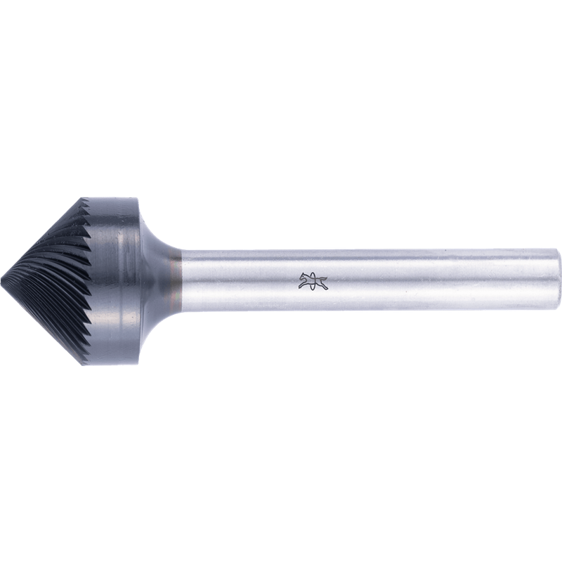 PFERD  Wysokow. trzp. frez. ze st. tw., kształt stożkowy KSK 16x8mm, Øtrzonka 6mm Z5, powłoka HICOAT, do fazowania i odgr. do st