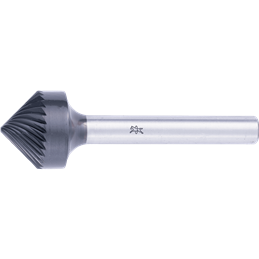 PFERD  Wysokow. trzp. frez. ze st. tw., kształt stożkowy KSK 16x8mm, Øtrzonka 6mm Z3, powłoka HICOAT, do fazowania i odgr. do st