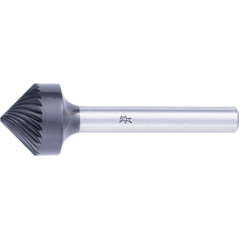 PFERD  Wysokow. trzp. frez. ze st. tw., kształt stożkowy KSK 16x8mm, Øtrzonka 6mm Z3, powłoka HICOAT, do fazowania i odgr. do st