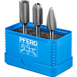 PFERD  Zestaw małych wysokowydajnych trzpieni frez. 1312 ze stopów twardych MICRO 3-częściowy Ø 12 mm, Ø trzpienia 6 mm, do obró