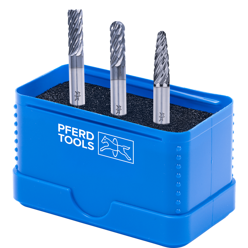 PFERD  Zestaw wysokowydajnych trzpieni frezarskich ze st. tw. 1406 ALLROUND 3-częściowy Ø6mm,Øtrz.6mm,powłoka HICOAT,uniwersalny