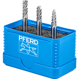 PFERD  Zestaw wysokowydajnych trzpieni frezarskich ze stopów twardych 1406 ALLROUND 3-częściowy Ø 6mm, Ø trzpienia 6mm, uniw. do