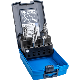 PFERD  Zestaw wysokowydajnych trzpieni frezarskich ze stopów twardych 1412 ALLROUND 5-częściowy Ø 12mm, Ø trzpienia 6mm uniw. do