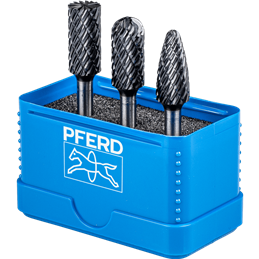 PFERD  Zestaw wysokowydajnych trzpieni frezarskich 1414 ze stopów twardych ALLROUND HC-FEP 3-częściowy, Ø trzpienia 6 mm uniwers