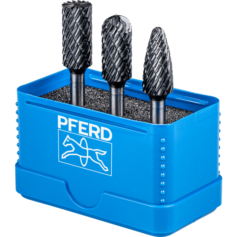 PFERD  Zestaw wysokowydajnych trzpieni frezarskich 1414 ze stopów twardych ALLROUND HC-FEP 3-częściowy, Ø trzpienia 6 mm uniwers