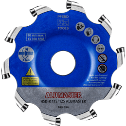 PFERD  Wysokowydajna tarcza frezarska ALUMASTER R Ø 115 mm do szlifierki kątowej do obróbki aluminium HICOAT