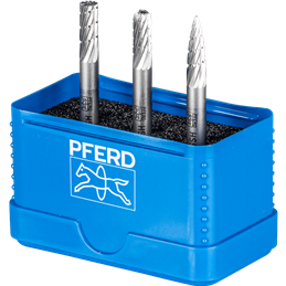 PFERD  Zestaw trzpieni frezarskich HSS 85 3-częściowy z uzębieniem 3 Ø 6mm, trzonek Ø 6 mm, uniwersalne, średnie, do obróbki pre