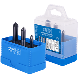 PFERD  Zestaw frez pełnowęglikowy do usuwania zadziorów 3-częściowy, ø 6/8/10mm 90°, trzpień TiAlN HB, linia uniw., fazowanie, u