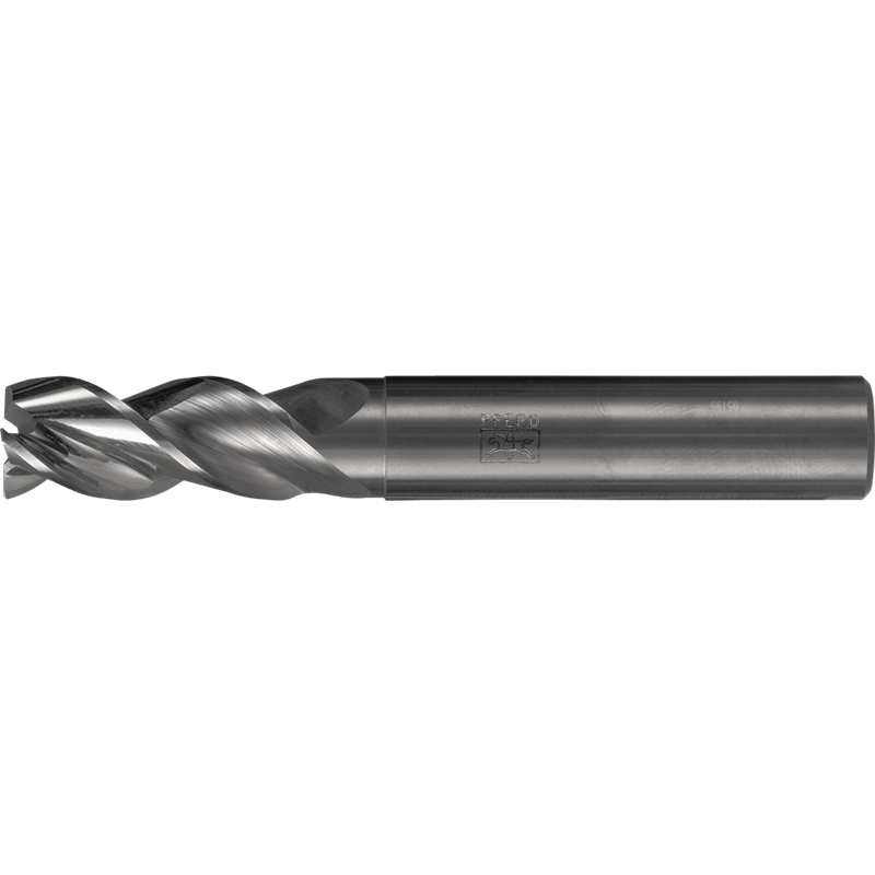 PFERD  Frez pełnowęglikowy Ø 10 mm, 3 krawędzie tnące, 2xDC, fazowanie 0,2 mm 45°, niepowlekany, trzpień HA, Performance, alumin