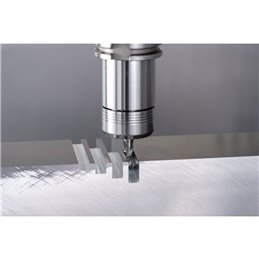 PFERD  Frez pełnowęglikowy Ø 10 mm, 3 krawędzie tnące, 2xDC, promień 1 mm, niepowlekany, trzpień HA, Performance, aluminium