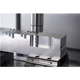 PFERD  Frez pełnowęglikowy Ø 10 mm, 3 krawędzie tnące, 4xDC, fazowanie 0,2 mm, niepowlekany, trzpień HA, Performance, aluminium