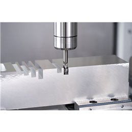 PFERD  Frez pełnowęglikowy Ø10mm, 3 krawędzie tnące, 2xDC, bardzo długa szyjka, fazowanie 0,2mm, niepowlekany, trzpień HA, Perfo